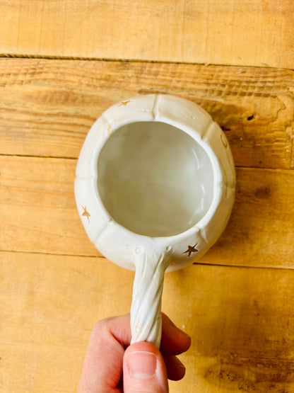 Tasse citrouille blanc et or - imparfaite